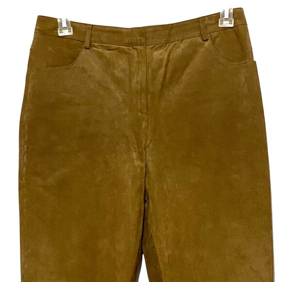 Vtg Territories Suede Leather Pants Women Size 8 Tan Western Boho Cozy Fall Edgy - Picture 2 of 6
